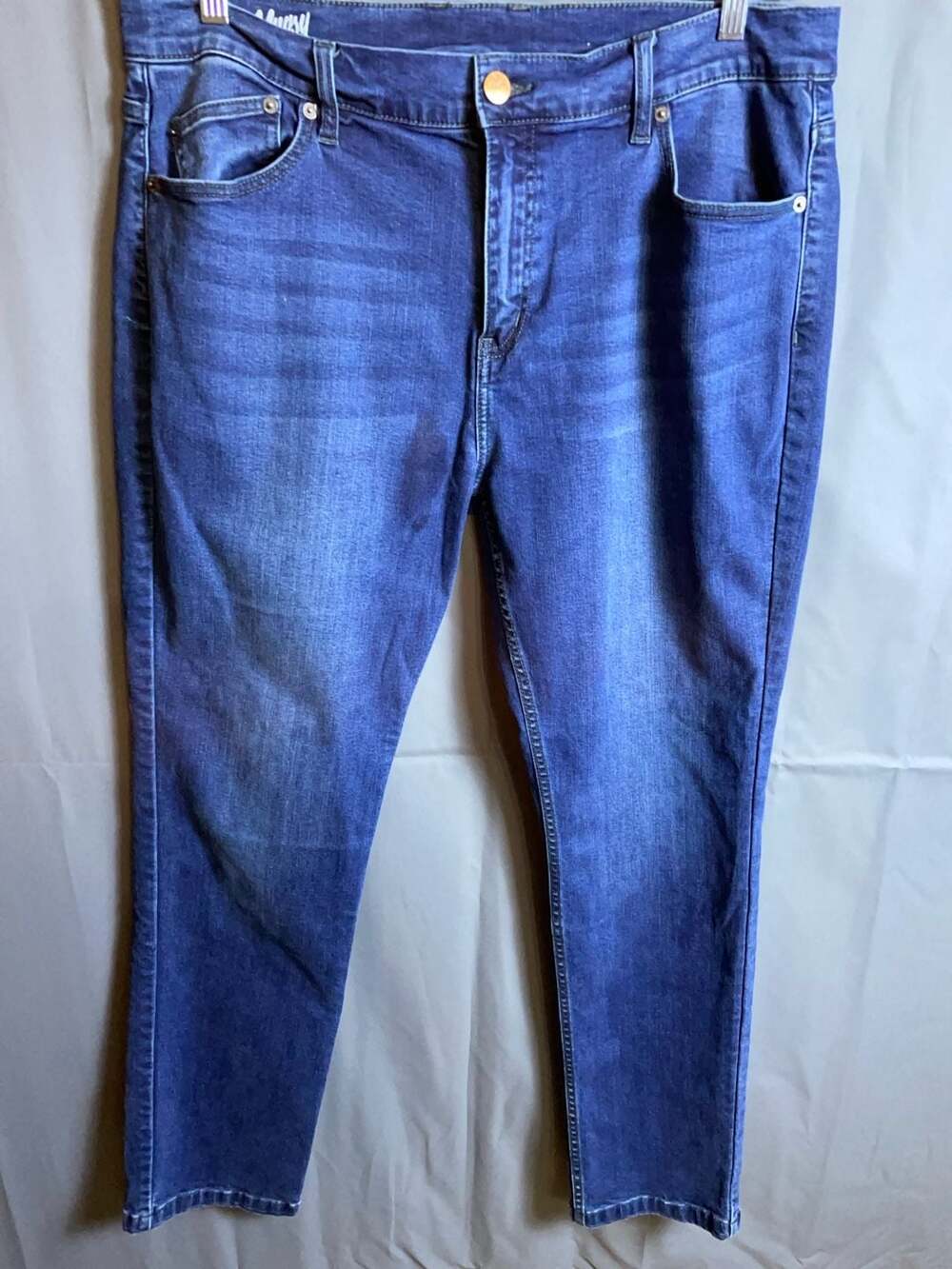 Mugsy Jeans Men's Stretch Blue Denim Skinny Slim Jeans 38x30 Premium Comfort